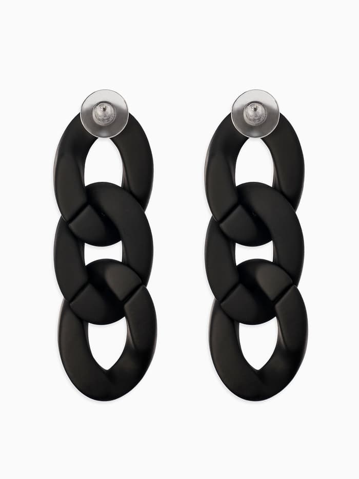 Серьги пластик «Цепь», восторг, малая, чёрные