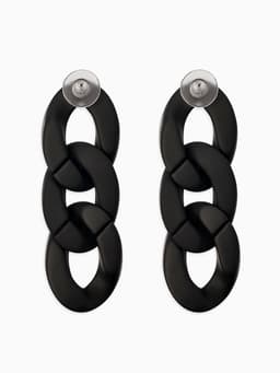 Серьги пластик «Цепь», восторг, малая, чёрные