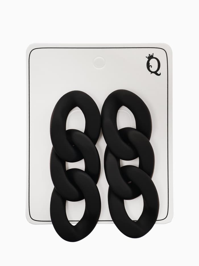 Серьги пластик «Цепь», восторг, малая, чёрные