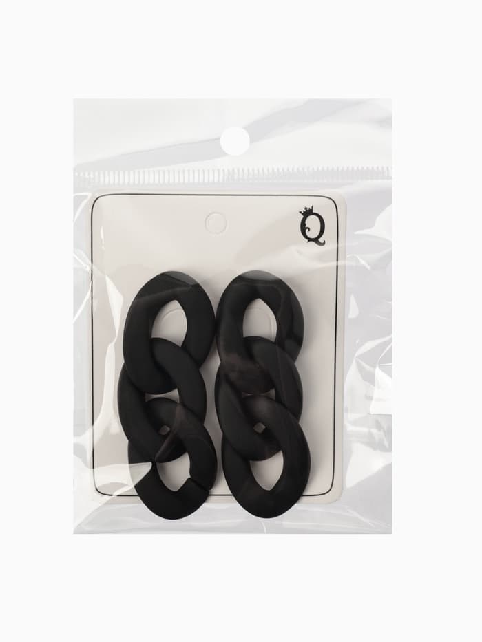 Серьги пластик «Цепь», восторг, малая, чёрные