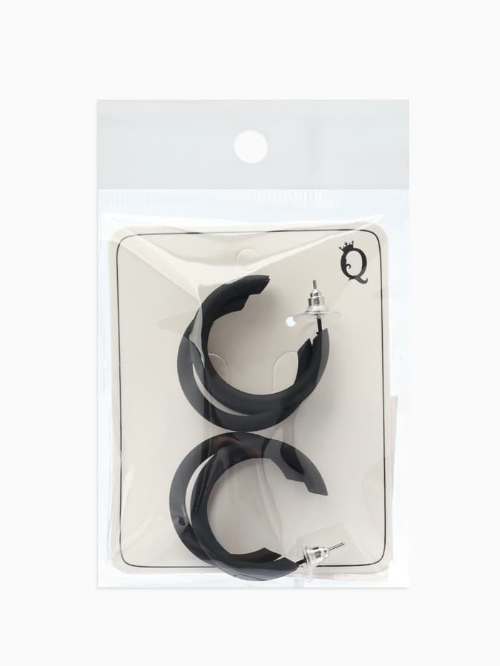 Серьги кольца тройные QF «Боттега», d=3.5, чёрные