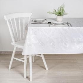 Клеёнка на стол, на тканевой основе, ширина 137 см, рулон 20 метров, толщина 0.25 мм, цвет белый