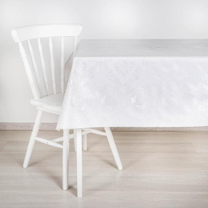 Клеёнка на стол, на тканевой основе, ширина 137 см, рулон 20 метров, толщина 0.25 мм, цвет белый