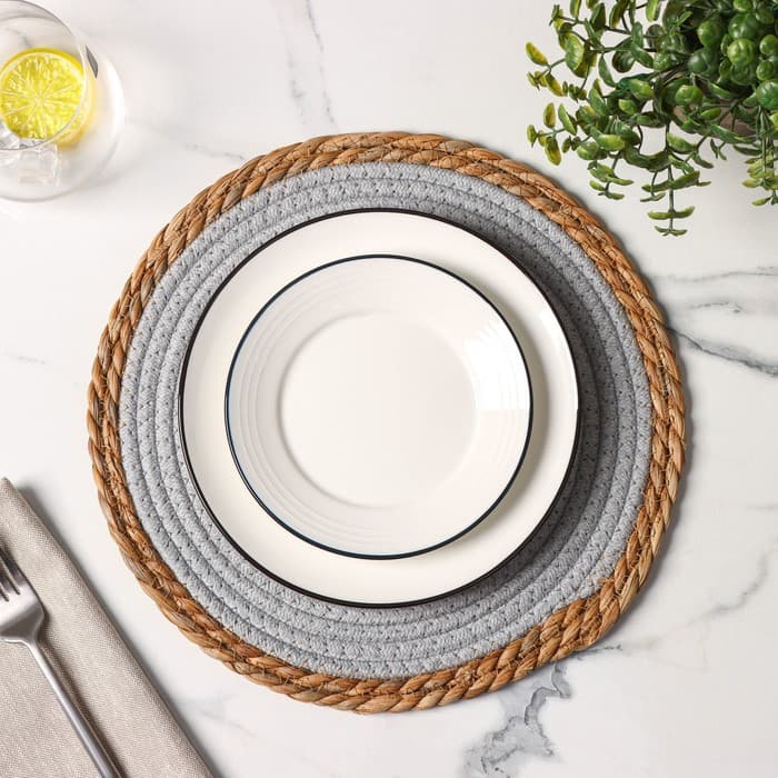 Салфетка сервировочная на стол Доляна «Мэг», 30×30 см, голубая