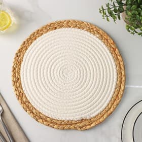 Салфетка сервировочная на стол Доляна «Мэг», d=30 см, белая