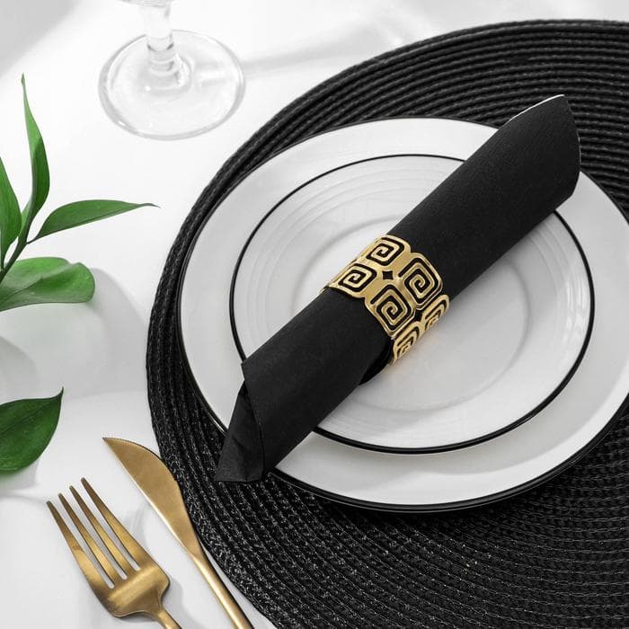 Кольцо для салфетки «Греческий», 4×3.5 см, железо, золотистое