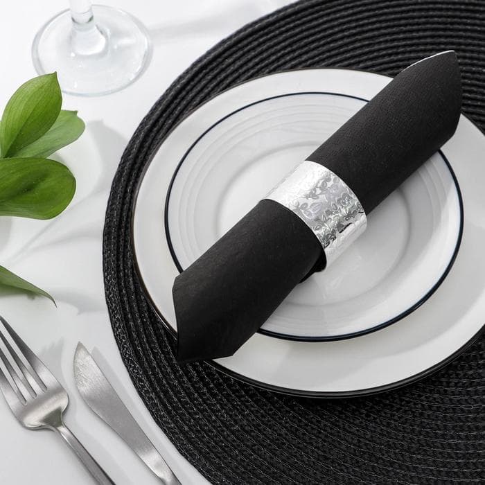 Кольцо для салфетки «Цветы», 5×3 см, железо, серебристое