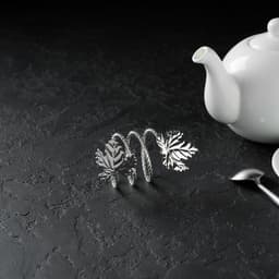 Кольцо для салфетки «Лист», 10×4.5 см, железо, серебристое