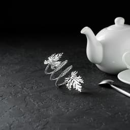 Кольцо для салфетки «Лист», 10×4.5 см, железо, серебристое