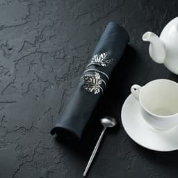 Кольцо для салфетки «Лист», 10×4.5 см, железо, серебристое