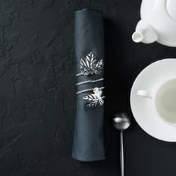 Кольцо для салфетки «Лист», 10×4.5 см, железо, серебристое