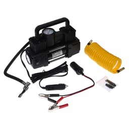 Компрессор автомобильный двухпоршневой, 12 В, фонарь, 25 л/мин, сумка, черный