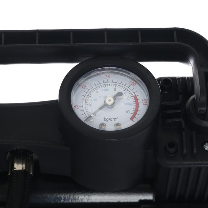 Компрессор автомобильный двухпоршневой, 12 В, фонарь, 25 л/мин, сумка, черный