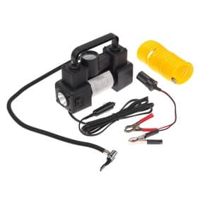 Компрессор автомобильный двухпоршневой, 12 В, фонарь, 25 л/мин, сумка, черный