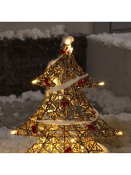 Светодиодная фигура «Ёлка с ягодами» 40×50×10 см, металл, 220 В, свечение тёплое белое