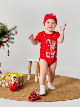 Боди детское «Крошка Я. Первый НГ», рост 62-68 см, красное