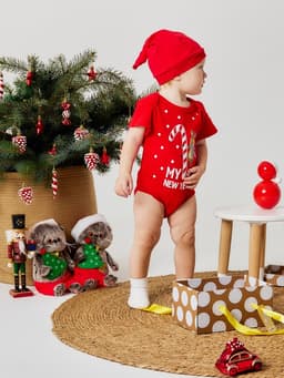 Боди детское «Крошка Я. Первый НГ», рост 62-68 см, красное