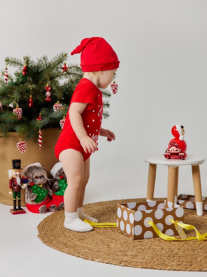 Боди детское «Крошка Я. Первый НГ», рост 62-68 см, красное