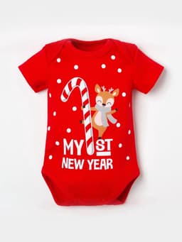 Боди детское «Крошка Я. Первый НГ», рост 62-68 см, красное