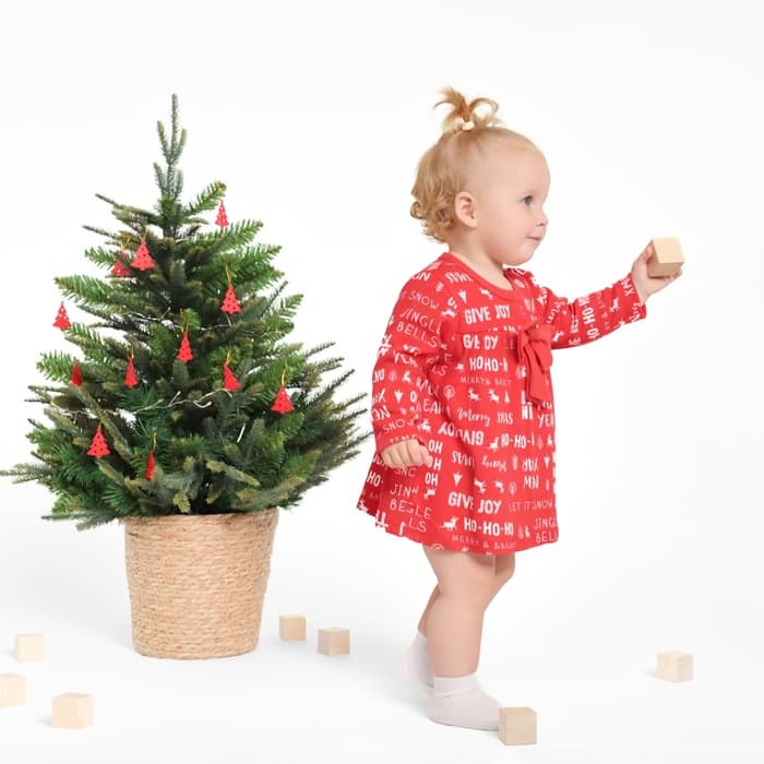 Боди - платье детское «Крошка Я» Joy, рост 80-86 см, красное