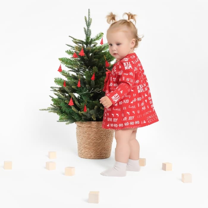 Боди - платье детское «Крошка Я» Joy, рост 80-86 см, красное