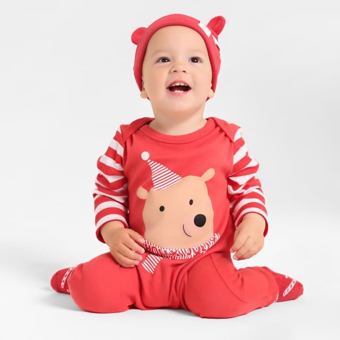 Комбинезон Крошка Я «Мишка», рост 80-86 см, красный