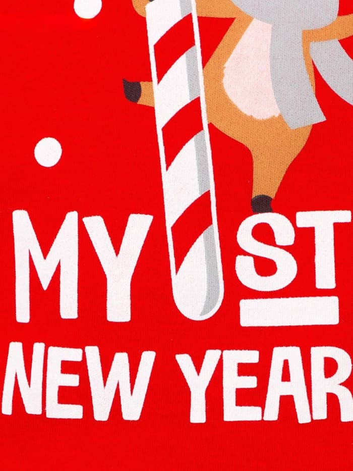 Боди детское «Крошка Я. Первый НГ», рост 80-86 см, красное