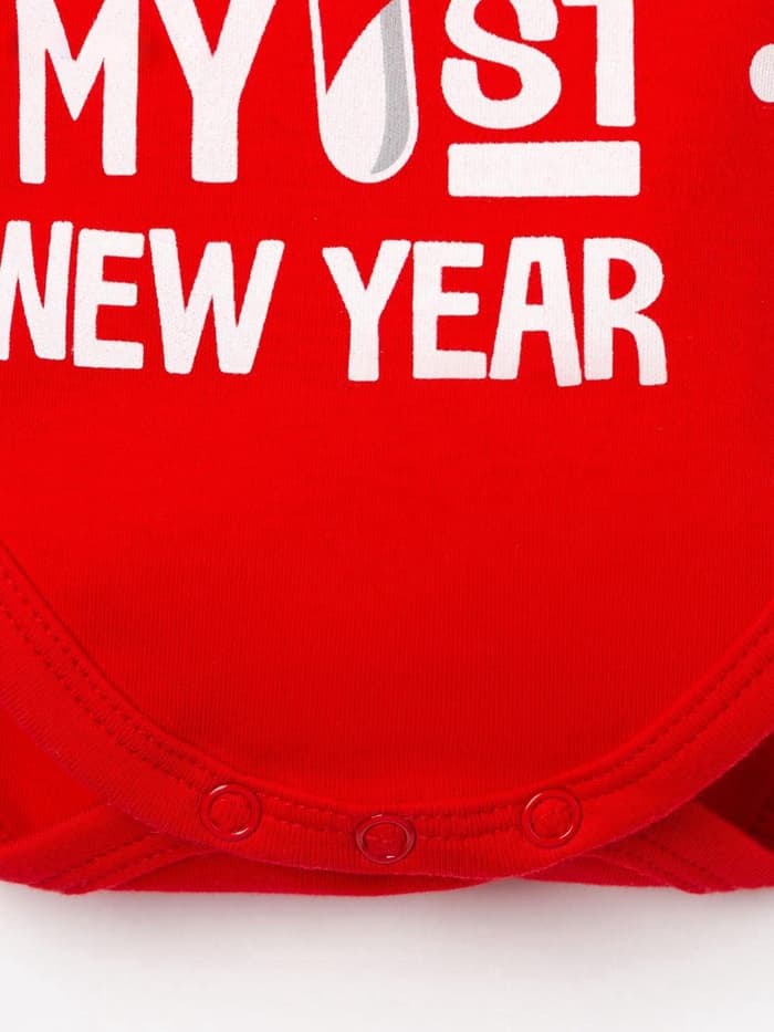 Боди детское «Крошка Я. Первый НГ», рост 80-86 см, красное