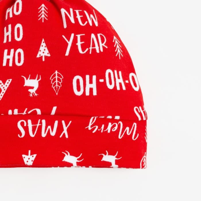 Комплект детский новогодний (боди, штаны, шапочка) «Крошка Я» Joy, рост 62-68 см