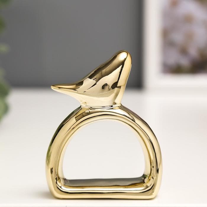 Фигурка керамика держатель для салфеток «Воробушек», медь, 7.5×5.8×2.2 см