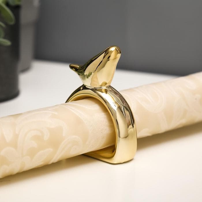 Фигурка керамика держатель для салфеток «Воробушек», медь, 7.5×5.8×2.2 см