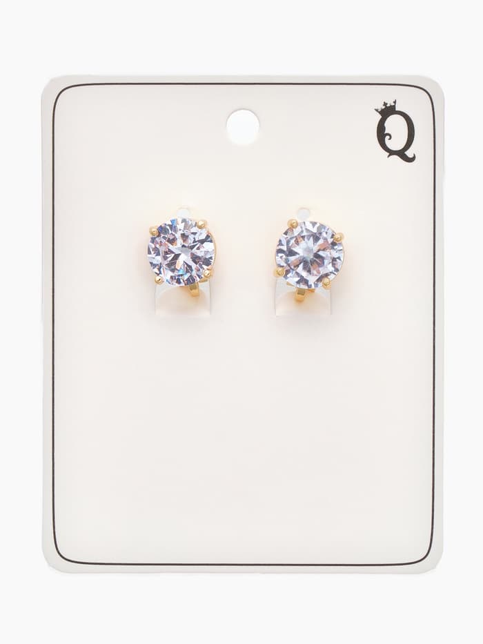 Серьги клипсы для ушей QF «Вечеринка», крупные, белая в золоте