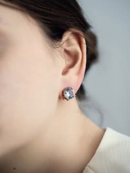 Серьги клипсы для ушей QF «Вечеринка», крупные, белая в золоте