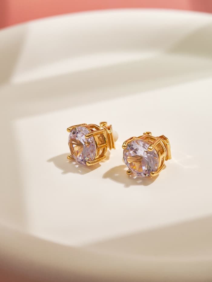 Серьги клипсы для ушей QF «Вечеринка», крупные, белая в золоте