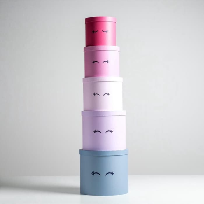 Набор коробок для цветов 5 в 1, упаковка подарочная, «Глазки», 14×14×13 см - 22×22×19.5 см