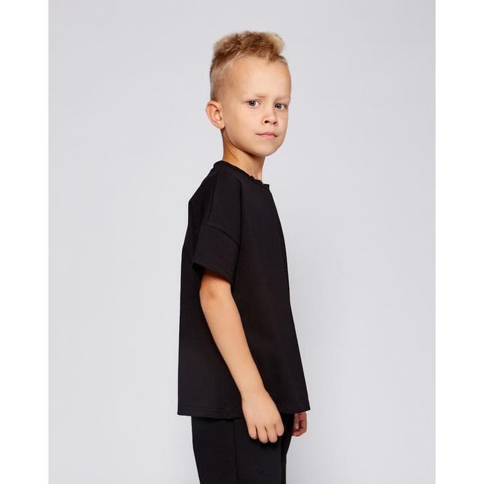 Футболка детская однотонная MINAKU: Basic line, чёрная, рост 98 см