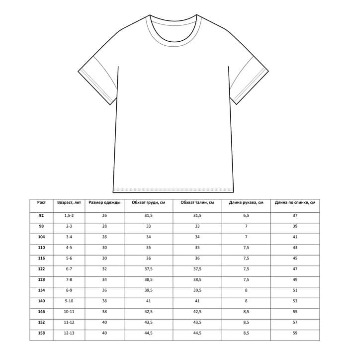 Футболка детская однотонная MINAKU: Basic line, чёрная, рост 98 см