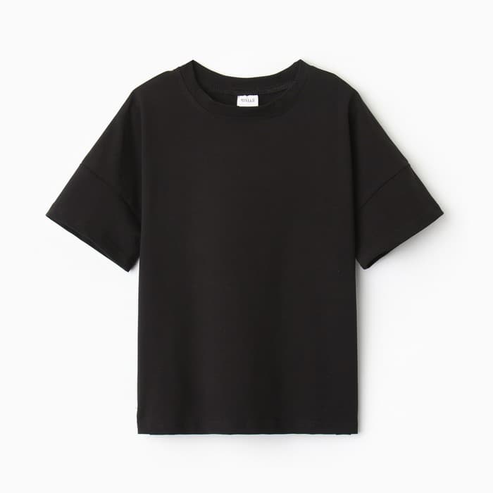 Футболка детская однотонная MINAKU: Basic line, чёрная, рост 98 см