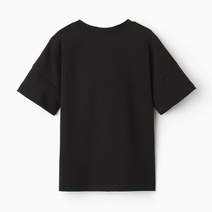 Футболка детская однотонная MINAKU: Basic line, чёрная, рост 98 см