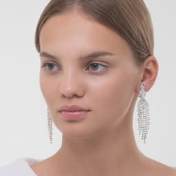 Клипсы для ушей QF «Вечеринка», переплетения, белая в серебре