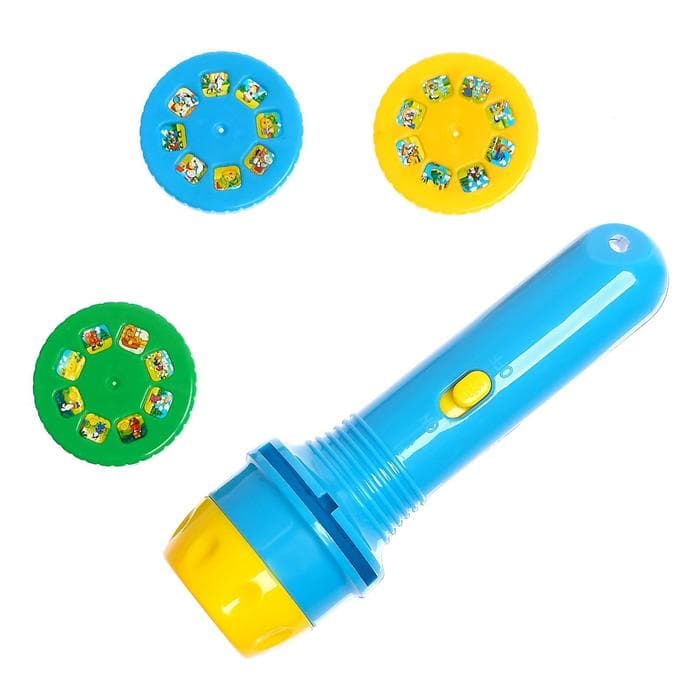 Игровой набор ZABIAKA «Волшебный проектор: В стране сказок», светящиеся наклейки, 3 слайда, 24 картинки