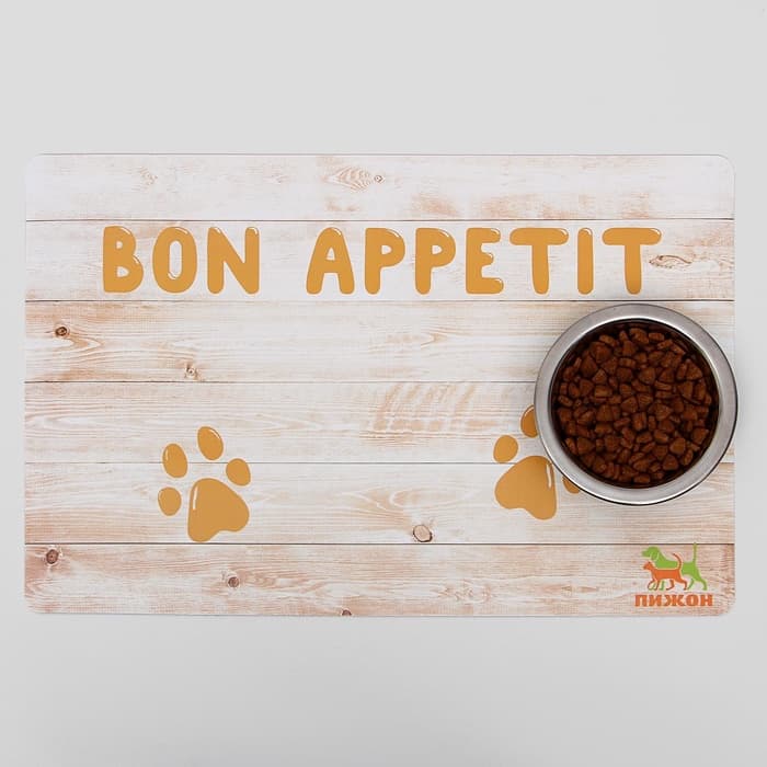 Коврик под миску «Пижон» Bon Appetit с нескользящим основанием 43×28 см