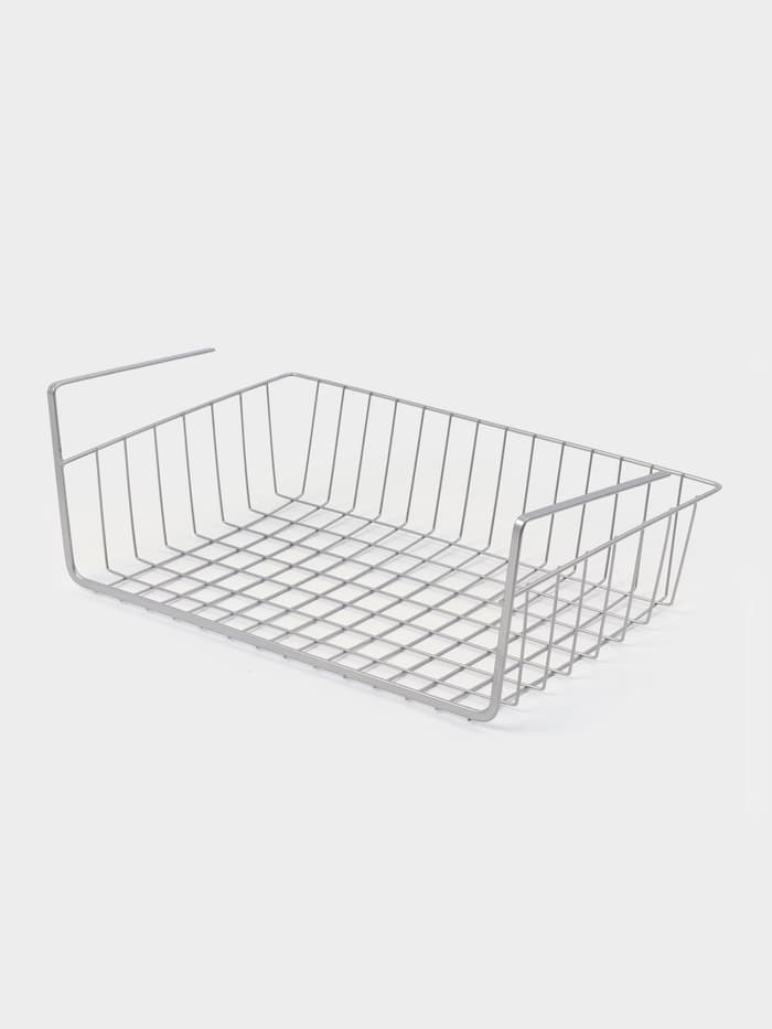 Корзина сетчатая навесная на полку Доляна, 40×25×14 см, хром