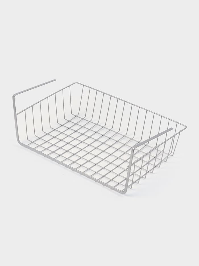 Корзина сетчатая навесная на полку Доляна, 40×25×14 см, хром