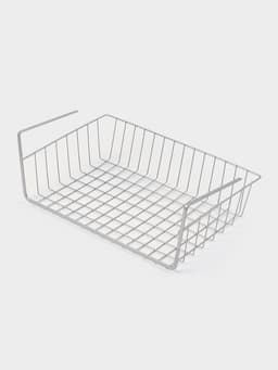 Корзина сетчатая навесная на полку Доляна, 40×25×14 см, хром