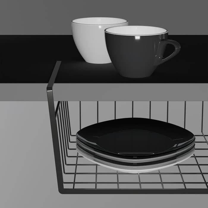 Корзина сетчатая навесная на полку Доляна, 40×25×14 см, хром