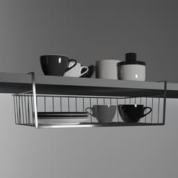 Корзина сетчатая навесная на полку Доляна, 40×25×14 см, хром