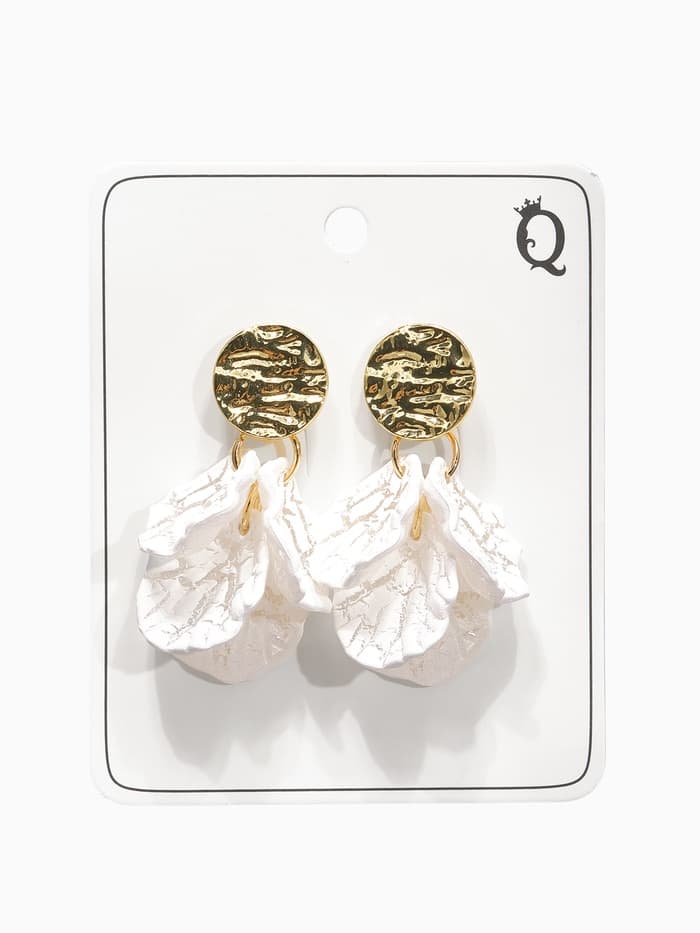 Серьги ассорти «Ветер», бабочка, малые, белые в золоте