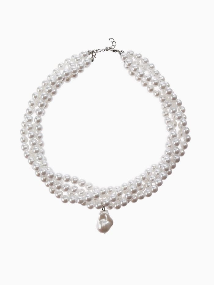 Бусы из жемчуга «Диана», 4 нити, d=0.8, 40 см, белые