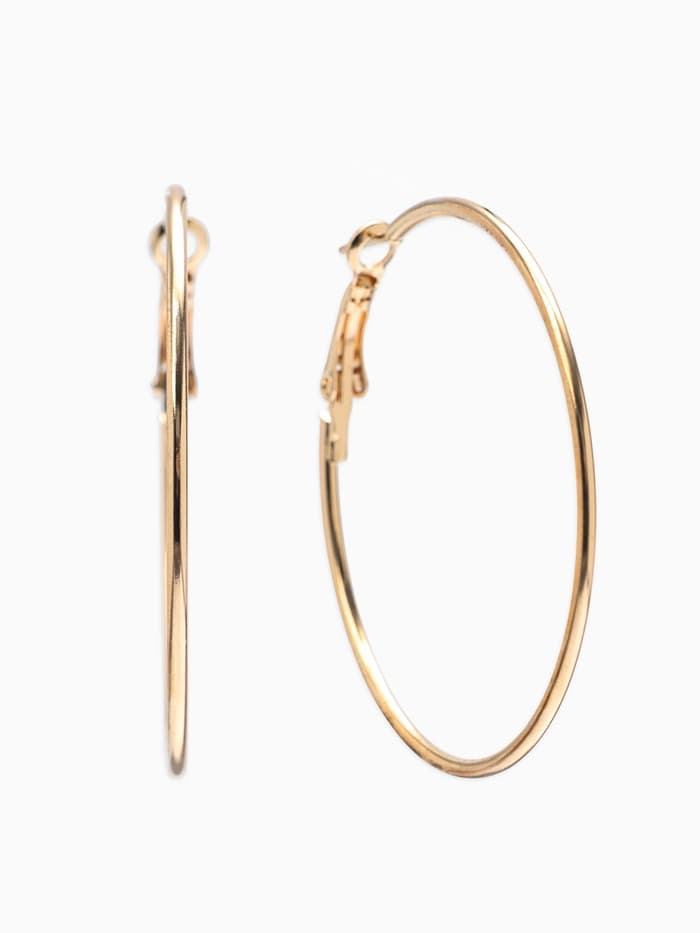 Серьги кольца QF «Классика», d=5 см, цвет золото